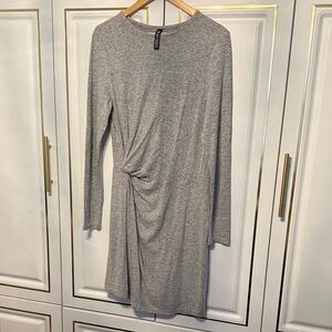 Design Lab Lord & Taylor Gray Long Sleeve Dress